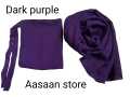 Hijab Half Niqab Patti and Plain Scarf Chiffon Soft Georgette - Stoller - Naqab for Girls Women Georgette. 