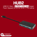 Transcend HUB2 4 Port USB 3.1 Gen 1 USB Hub Super Fast Speed. 