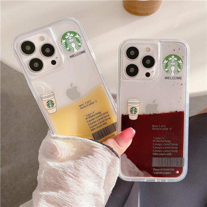 For iPhone 8 Plus 7 Plus 15 14 Pro 13 12 11 Pro Max Shockproof Clear Case Cover Starbucks Pattern Phone Case
