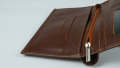 JILD-18 Pockets Leather Long Wallet-DARK BROWN. 