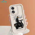 ZeroQiQi for OPPO A18 A38 Back Cover Motorcycle rider Soft Rubber Ladder Camera Protection Phone Case. 
