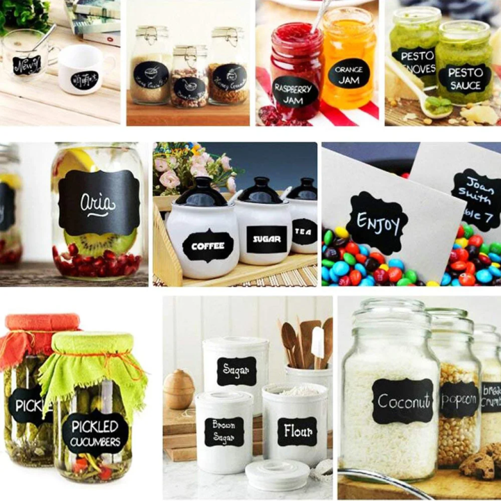 64 Pieces Removable Spice Sticker Jar Stickers Label Sticker Kitchen ...