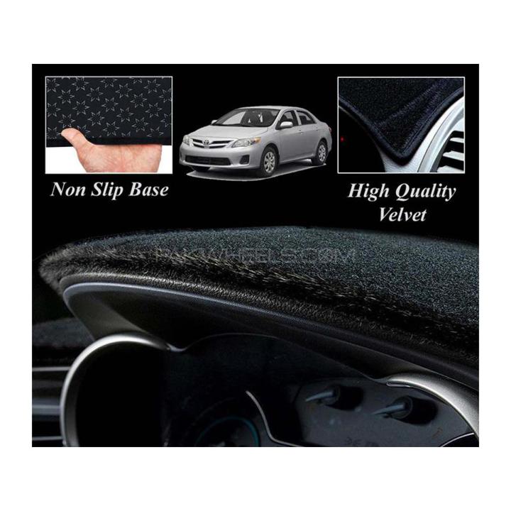 TOYOTA COROLLA 2009-12 VELVET DASHBOARD MAT - BLACK