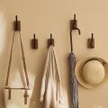 Superman Ruoias Self-adhesive Solid Wooden Hook Walnut Key Decorative Towel Holder Hook Door Hanger Wall Coat Rack Kitchen Bathroom Organizer. 