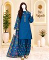 Bin Najeeb Women’s 3 Piece Embroidered Suit – Printed Kurta, Palazzo & Dupatta. 