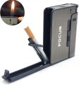 Automatic Cigarette Case With Inbuilt Refillable Lighter Premium Quality Men Gift. 