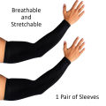 Sports Arm Sleeves Gloves Gym Arm Sleeves for Men Sports Sleeves For Sun Protection or Cooling Compression in Black and White (Pack of 1 Pair, 2 Pcs, Free Size). 