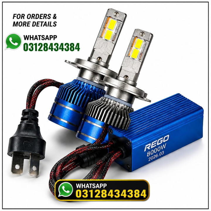 LED Headlight H4 LED Headlight Car Headlight Bulb REGO 8000W Super Bright LED Bulb Universal 12V High Low Beam Auto Headlamp Pair