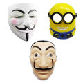 3 in 1 Halloween Horror Hacker Vendetta Joker Mask Money Heist And Minion Mask. 