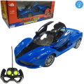 Remote Control La-Ferrari Door Open Car Toy For Kid - 4 channel 1:22 Scale - Blue. 