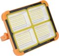 Solar Emergency Light, 1000W Solar Work Light, 4 Gear Adjustable Solar Emergency Light IP66 Portable Solar Flood Light for, Job Site Lighting. 