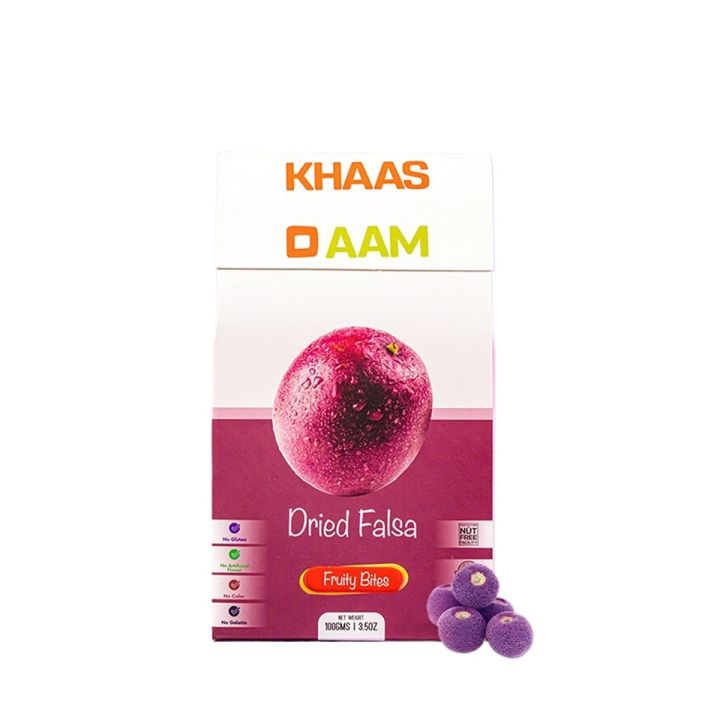 Khaso Aam Dried Falsa Flavor 100 Gram, 100% Natural Falsa Berries Fruit Candy | Premium Berry Bar, Falsa Candy Toffee Sherbet Berry Pulp Jelly Fruit Bites | No Artificial Preservatives Made With Real Fruit Fruity Bites