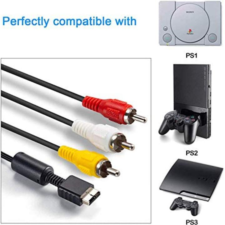 AV Cable for PS1 PS2 PS3 Playstation Audio Video RCA Cable - Game Console Component Accessories Connection