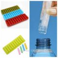 Pack of 2 Easy Push Pop out Cylinder Silicon Ice Cubes Tray 10 Cubes. 