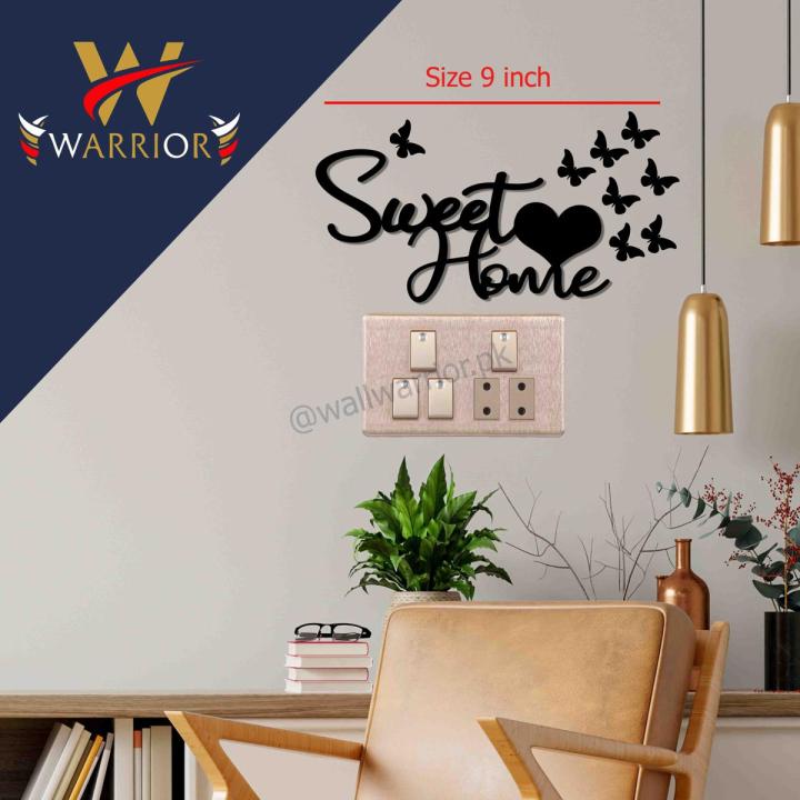 3d Wooden Wall art  Sweet Home Logo With Pack of 8 Wooden Butterflies For Room ,Home Decor