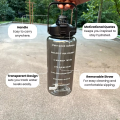 2L Water Bottle For Girls, Water Bottle For Gym, Boys, Home Use And Travel Water Bottle 2000ML Motivational Transparent Drinking Water Bottle With Straw, Beautiful Water Bottle For School For Girls And Boys, Fitness, Outdoor Sports, BPA Free Grade Plastic. 