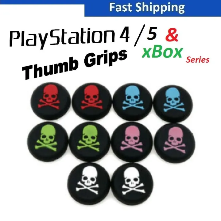 2pc%20Skull%20Thumb%20Grips%20Silicone%20Case%20Cover%20Thumbstick%20Caps%20Controller%20Analog%20For%20Playstation%204%20Xbox%20One%20360%20PS4%20PS3%20-%20Image%202