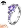 Carat Luxury Women Faux Amethyst Inlaid Finger Ring Wedding Engagement Jewelry Gift. 