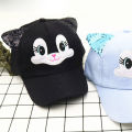 I LOVE DADDY&MUMMY-Summer New Cute Cartoon Cat Ear Girls Cap Adjustable Baseball Cap for Kids Children Girl Sun Hat. 