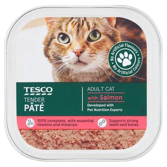 TESCO SALMON CAT FOOD PATE 100G