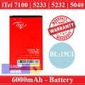 iTel 7100 | 5233 | 5232 | 5040 Battery BL-19CI Replacement Premium Quality 6000mah Battery For iTel 7100 | 5233 | 5232 | 5040. 