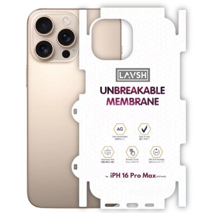 Iphone 16 Pro Max Transparent Back Unbreakable Membrane Sheet Screent Protection Case