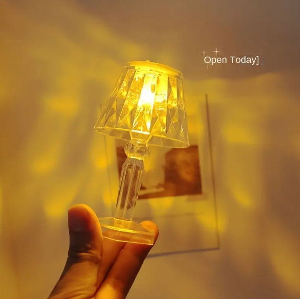 1pc Crystal Table Lamp, Bedside Lamp Bedside Bed Night Light Plastic Pretty Effects For Bedroom Home