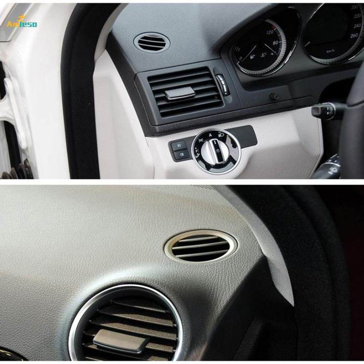 Dashboard Dash Heater Ac Air Vent Round for Mercedes-Benz C-Class W204 Black