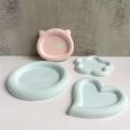 Concrete Tray Mold Cement Coaster Molds Plaster Plate Jewelry Display Plates Round Flower Silicone. 