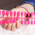 24 Pcs/set Matte Hot Pink Nails Reusable Detachable Ultra Thin Oval Frosting False Nails with Adhesive Tape Glue Sticker. 