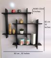 Dual Intersecting Floating Wall rack Wall Décor wooden framework, for Living Room, Wall Mounted racks. 
