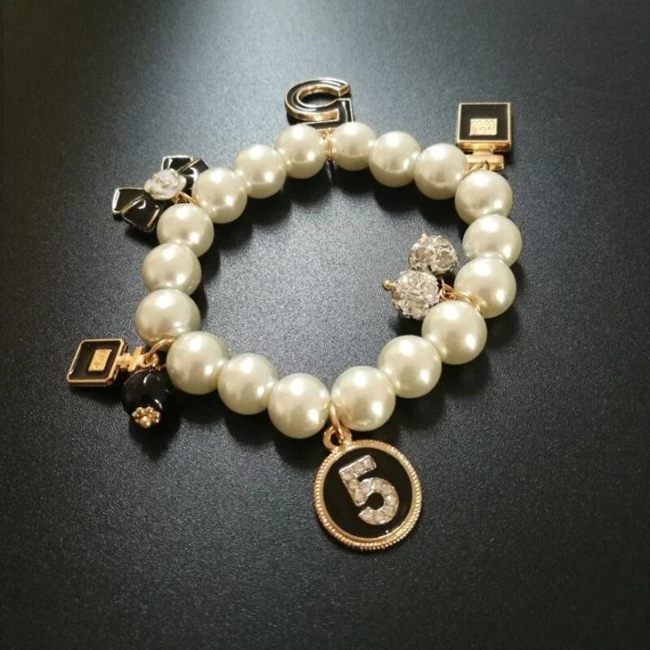 【shenggangshangmao001】Design Pearls Beads Design for Women Bijoux No.5 Luxury Bracelet Pulseiras Feminina
