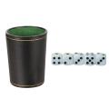 Professional Dice Cup Set PU Leather Game Dice Stacking Set with Cup for Indoor Entertainment Party Board Games Supplies. 