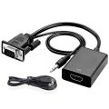 VGA to HDMI Converter Adapter, VGA Male to HDMI Female Cable Converter with 1080P HD Video and Audio Support for Connecting Old PC, Laptop with a VGA Output to Monitor, HDTV,Projector, VGA Male To HDMI Female Converter Adapter With 3.5mm Stereo USB Cable. 