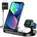 WAITIEE Wireless Charger -3 in 1 15W Fast Charging Station for i-Phone 14/13/12/11 Series/XS/Max/XR/XS/X/8 Plus/Galaxy and iWatch SE/6/5/4/3/2 & (No Watch Charging Cable). 