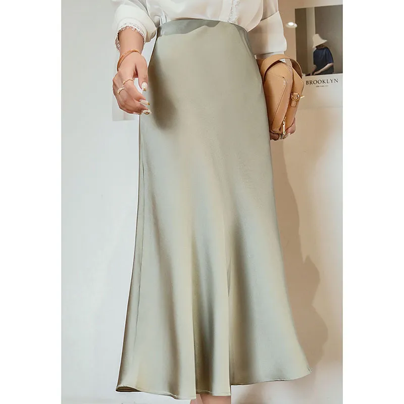 Fishtail satin skirt best sale