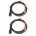 Black 1.5m HDMI Male to 3 RCA Audio AV Cable Adapter For HDTV 1080P. 