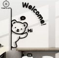 welcome wooden wall art for home office and gift  Wall Art welcome home decoration set for drawing room bed room for wall mirror kitchen office room wall art frame sticker leave  room decoration item / wall decoration item / home decoration item. 