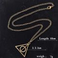 New Triangle 3 Color Movie Har-Ry Triangle Artifact Pendant Necklace Movie Trendy Jewelry Long Chain Dropshipping. 
