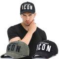 【GIGAJEWE mall】ICON DSQ Brand Men's Cap Black Hat Casquette Homme Hip Hop Rapper Hat Adjustable Baseball Cap Bonnet. 