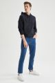 DeFacto Spring Blue Jeans Man Denim Wall Sergio Regular Fit Jeans Streetwear Aesthetic Pants Jeans Elastic Fashion_T0044A. 