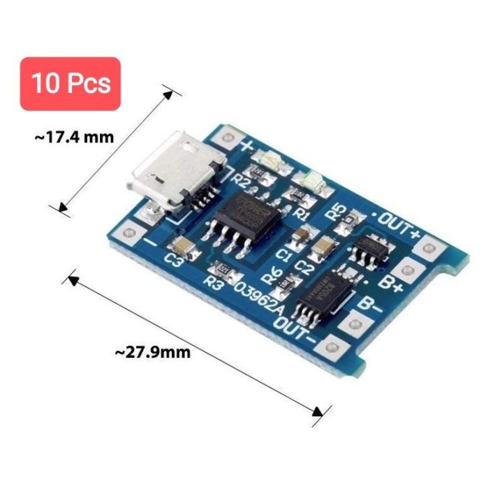 TP4056 Micro USB Lithium Lipo Battery Charging Module with Protected Function Over Charge-Discharge Control Function