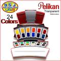 Pelikan 24 Transparent Watercolour Set, Watercolor Set,  Water Colors Paint Set , Water Colour For Professional Artist. 
