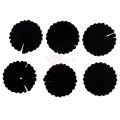 Black Velvet Scalloped Flower Appliques - 2.5 Inch - Pack of 16. 