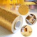 Golden Kitchen Wallpaper Self Adhesive Aluminum Foil Stickers Oil Proof Waterproof Drawer Sticker 40x200cm. 