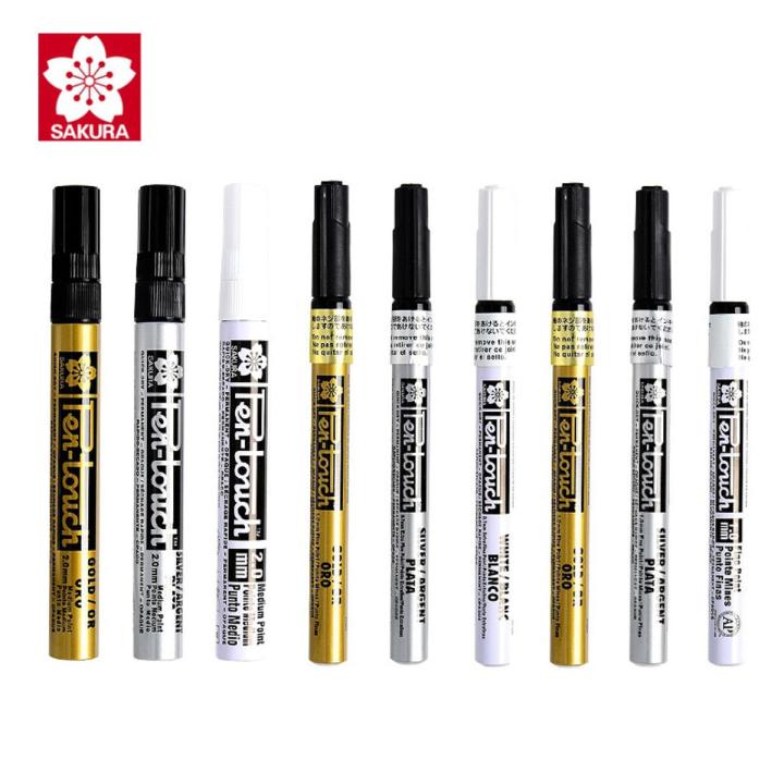 【HOT】 1Pc Sakura Pen-Touch Paint Marker Gold, Silver,Copper 0.7Mm 1Mm 2Mm Waterproof Low Odor Xylene-Free Permanent On Most Surfaces