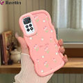 Jizetin for Redmi Note 11 Pro 4G 5G Redmi Note 12 Pro 4G Back Cover Small Pink Flower Macaron Bright Color Wavy Shape Soft Mobile Phone Cases. 