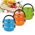 Stainless Steel Lunch Box - 2 Layers - Multi Colour By EverGreen Store Karachi. 