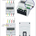 Electronic Watt Power Consumption Energy Meter Wattmeter kWh Din Rail 3 Phase 4 Wire 5-80A 380V AC 50Hz LCD Backlight Display. 