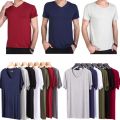 Bamboo Fibre S-5XL T Shirt Men Cotton Soft Comfy Undershirts Short Sleeve Tees Casual Summer T-Shirt Loose Round Neck Male Fashion Tshirt Plus Size Black Grey Dark Blue Green Maroon White Solid Color. 